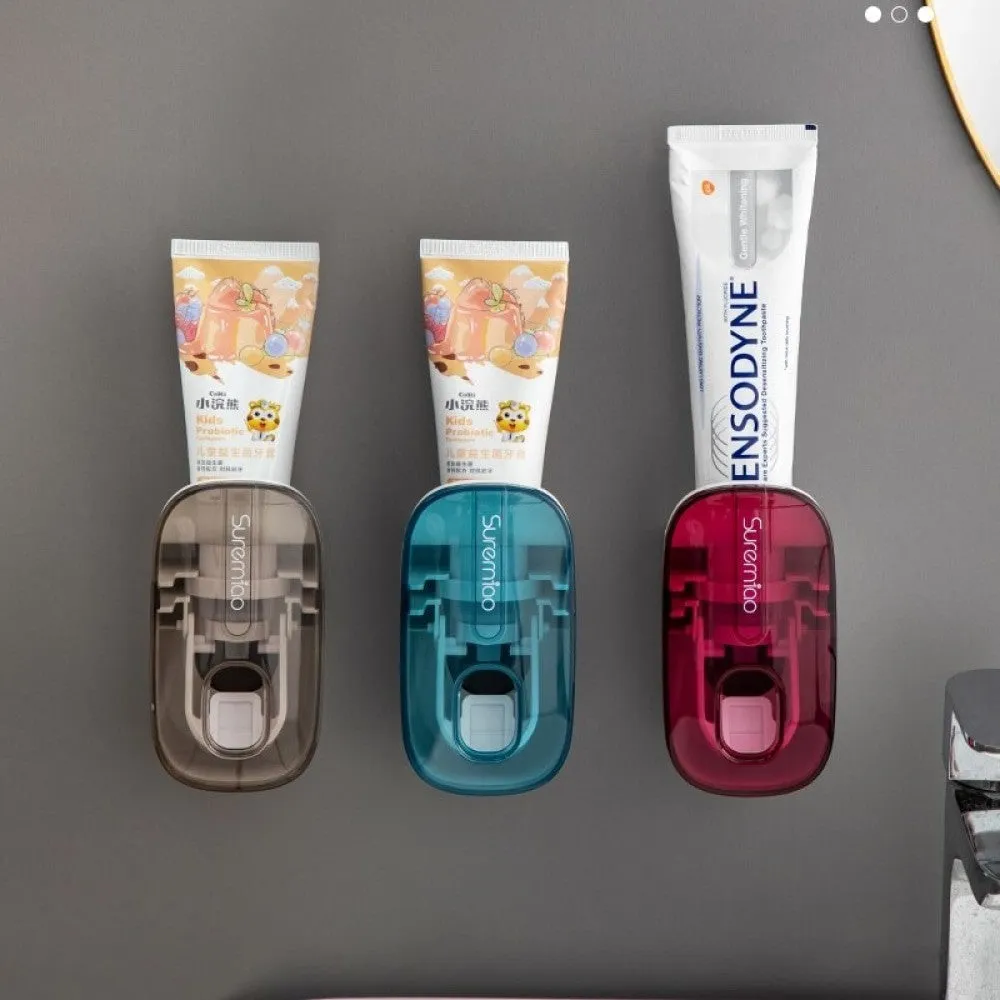 1 Pcs Automatic Toothpaste Dispenser Bathroom Accessories Wall Mount Lazy Toothpaste Squeezer Toothbrush Holder