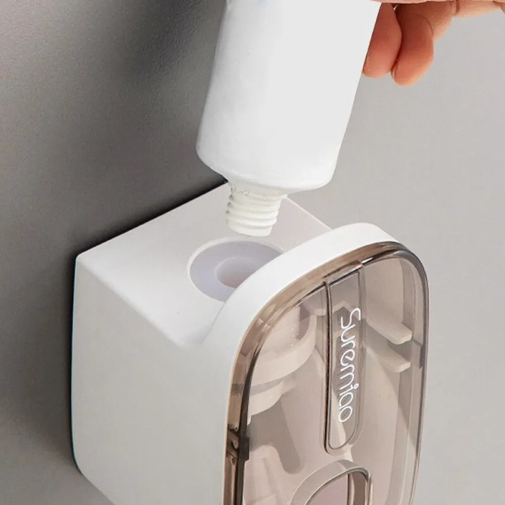 1 Pcs Automatic Toothpaste Dispenser Bathroom Accessories Wall Mount Lazy Toothpaste Squeezer Toothbrush Holder