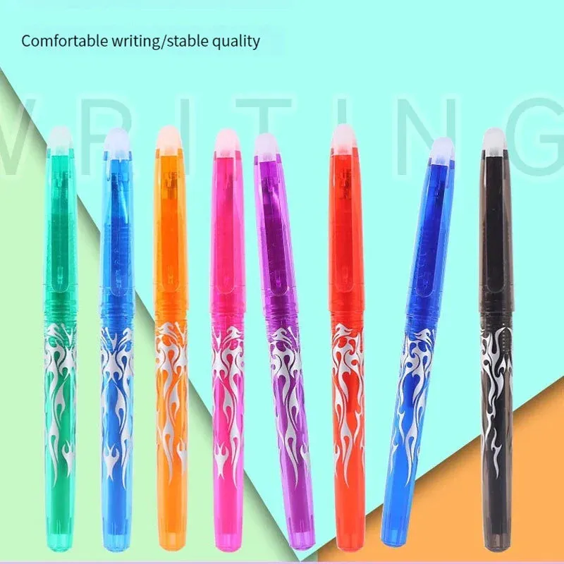 12 Piece Multi Colour Erasable Gel Pens 0.7mm Kawaii Writing Drawing Set