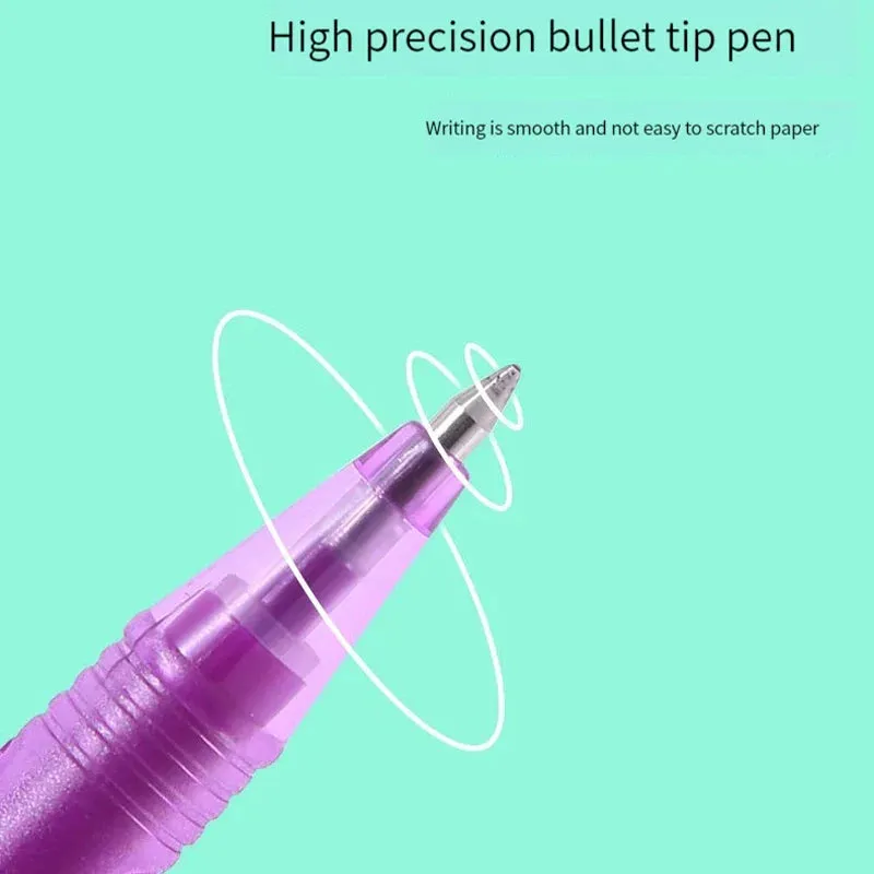12 Piece Multi Colour Erasable Gel Pens 0.7mm Kawaii Writing Drawing Set