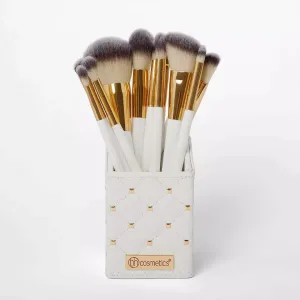 12pcs BH Cosmetics Bucket Makeup Brushes Super Soft Eyeshadow Foundation Face Powder Brush
