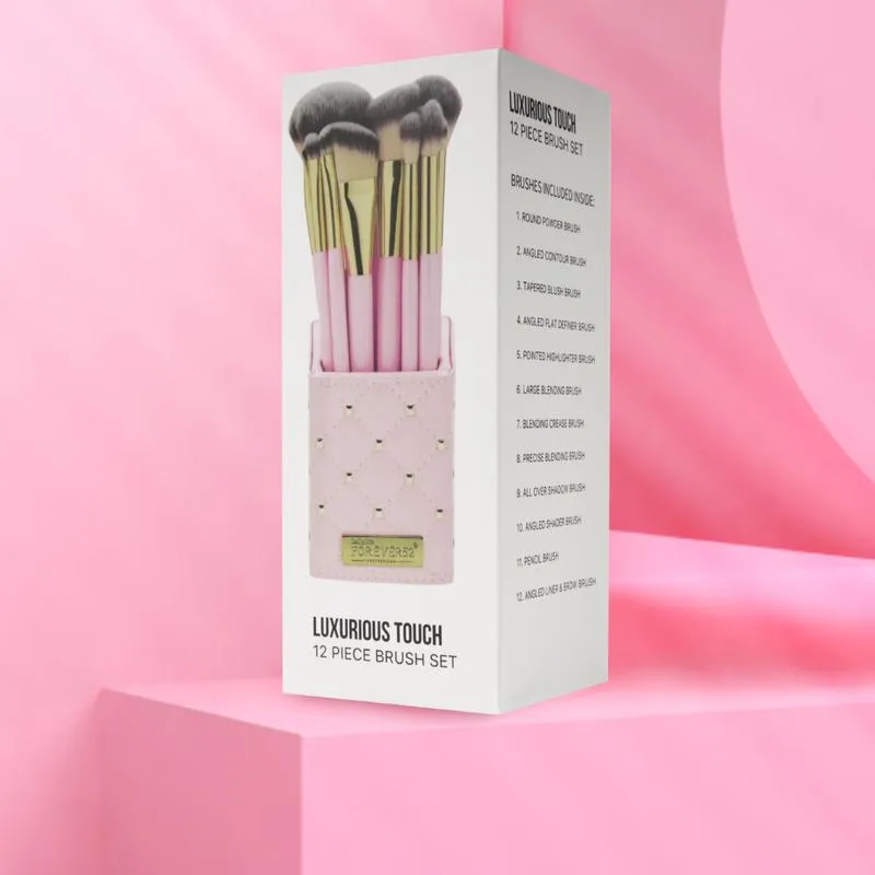 12pcs BH Cosmetics Bucket Makeup Brushes Super Soft Eyeshadow Foundation Face Powder Brush