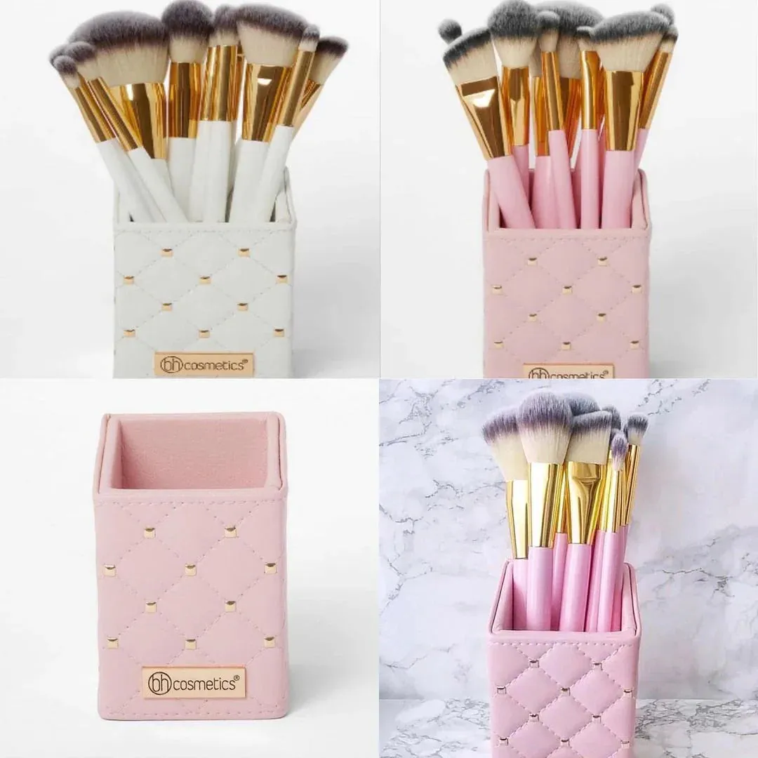 12pcs BH Cosmetics Bucket Makeup Brushes Super Soft Eyeshadow Foundation Face Powder Brush