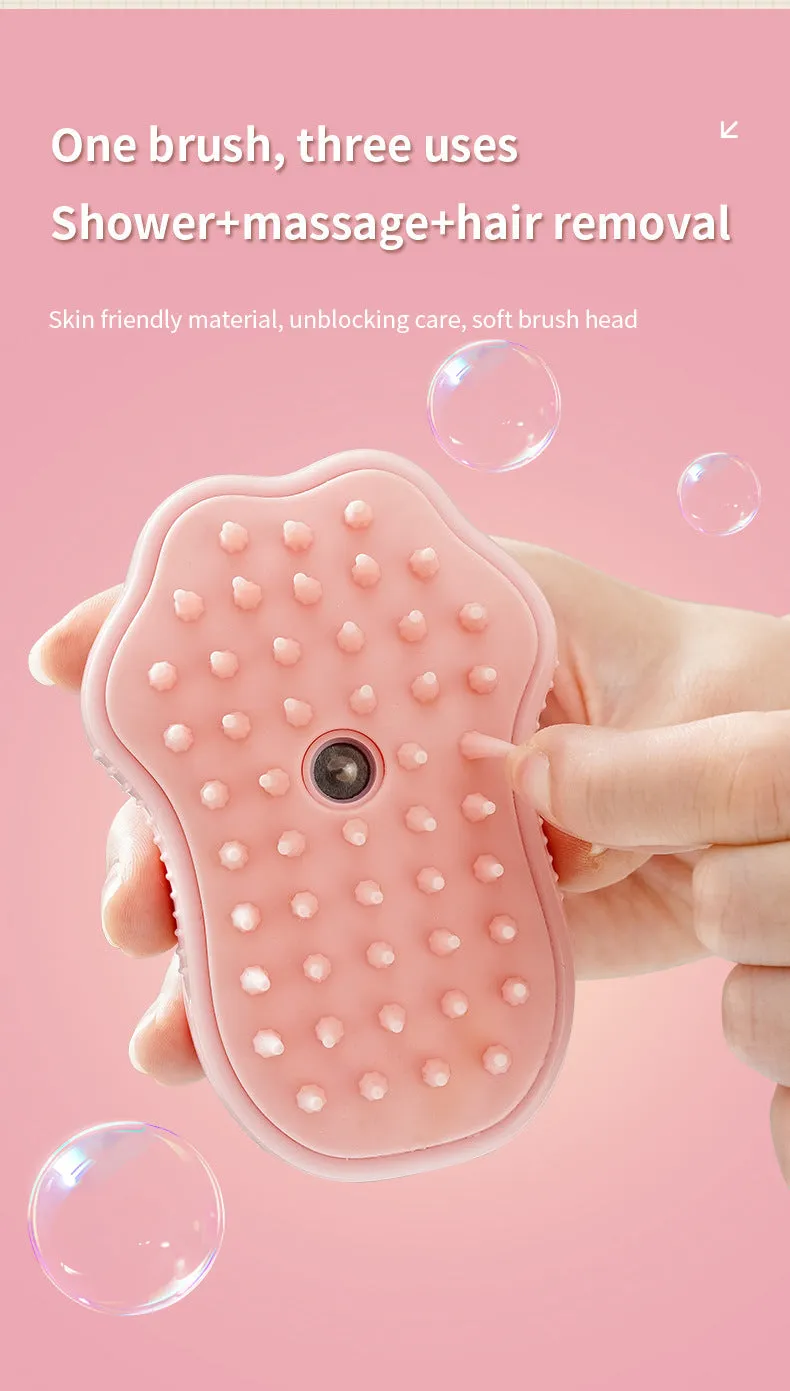 2 PCS Pink Cat Paw Electric Pet Brush | One-Click Spray, Massage & Hair Removal