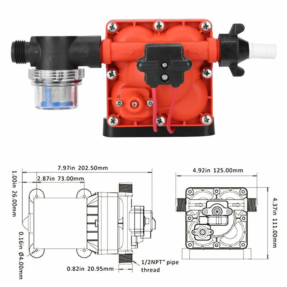3 G/m RV Supreme 12V Water Pump | Caravan Motorhome Camper Trailer Boat | Seaflo