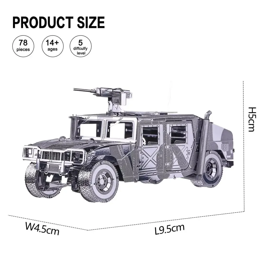 3d Metal Puzzle Model Building Kits 4wd Military Automobile Jigsaw Toy Christmas Birthday Gifts for Adults Kids