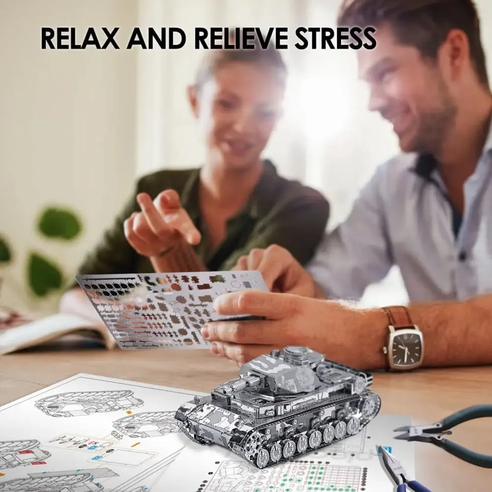 3d Metal Puzzle Model Building Kits German Iv Tank Jigsaw Toy Christmas Birthday Gifts for Adults Kids