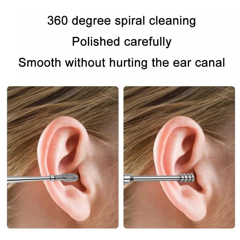 6 In 1 Portable Stainless Steel Ear Pick Green