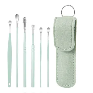 6 In 1 Portable Stainless Steel Ear Pick Green