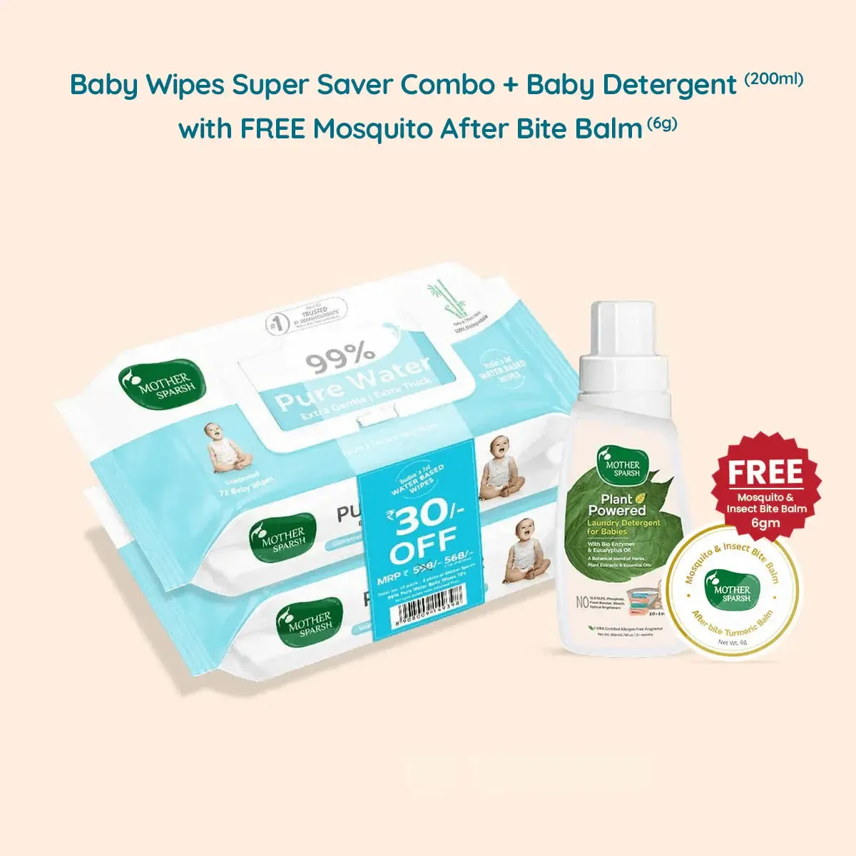 99% Pure Water Unscented Baby Wipes - Medical Grade Fabric (72 pcs)