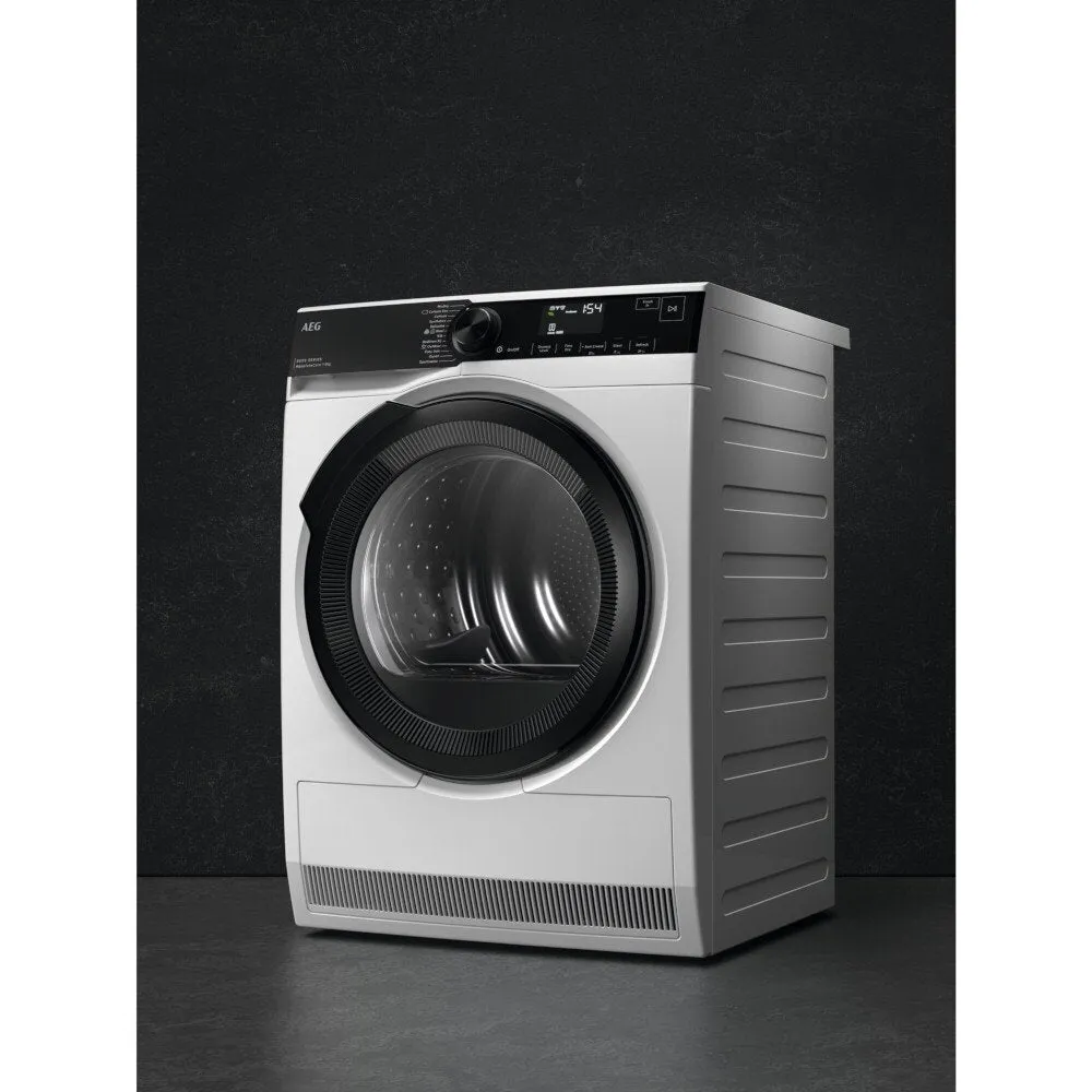 AEG TR848P4B Heat Pump Tumble Dryer, 8kg, White, A   Rated