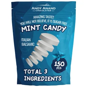 Andy Anand Sugar Free Italian Balsamic Mint Candy: 300 Pcs, Delicious & Refreshing, Ideal for Keto, Vegan, Gluten-Free Lifestyles, Imported Candy 7 Oz - 2 Pack