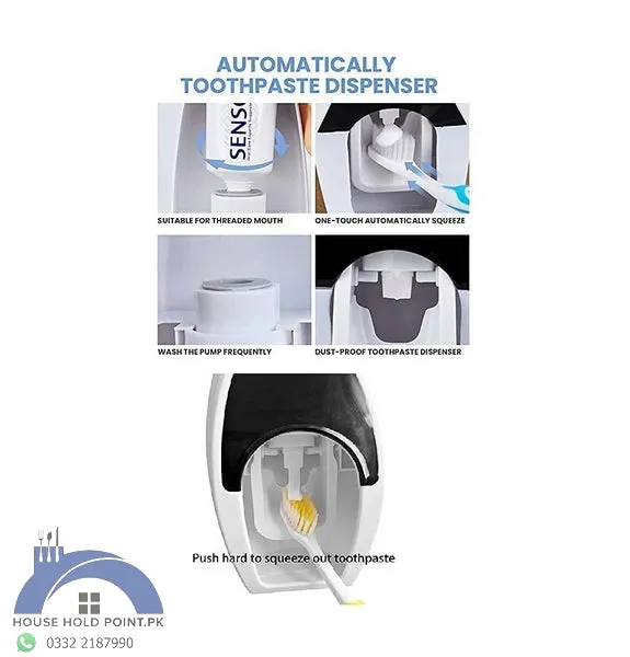 Black Toothpaste Dispenser With Brush Holder 2.0