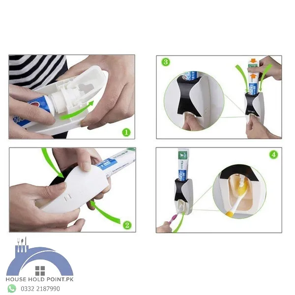 Black Toothpaste Dispenser With Brush Holder 2.0