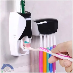Black Toothpaste Dispenser With Brush Holder 2.0