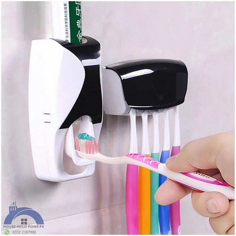 Black Toothpaste Dispenser With Brush Holder 2.0