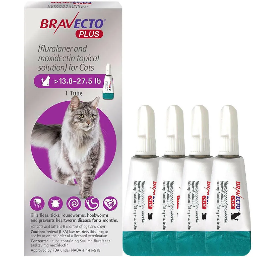 Bravecto Plus Topical Solution for Cats 13.8-27.5 lbs
