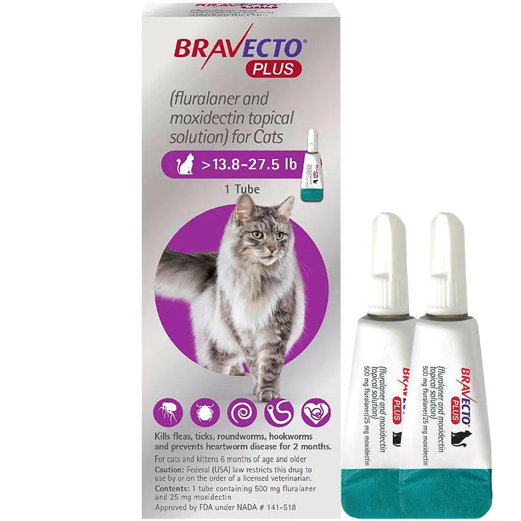 Bravecto Plus Topical Solution for Cats 13.8-27.5 lbs