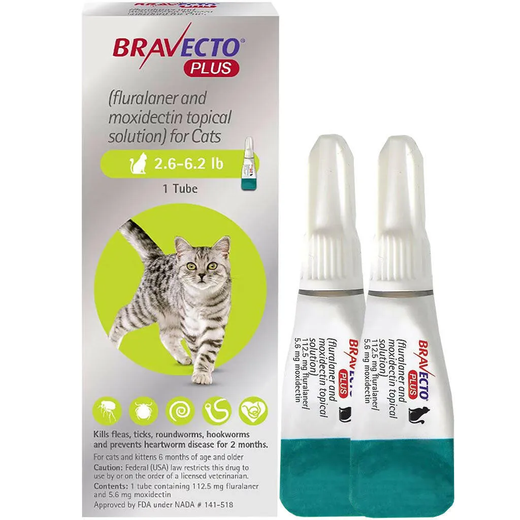 Bravecto Plus Topical Solution for Cats 2.6-6.2 lbs
