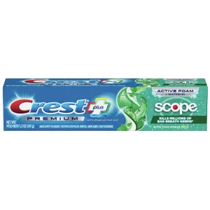 Crest Premium Plus Scope Toothpaste, Minty Fresh Flavor, 5.2 oz