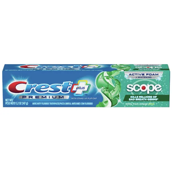 Crest Premium Plus Scope Toothpaste, Minty Fresh Flavor, 5.2 oz