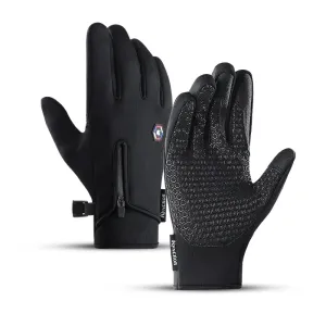 Cycling Gloves Waterproof Winter Gloves Warm Fluff Touchscreen Cold Silicone Anti Slip Bicycle Gloves For Men Women