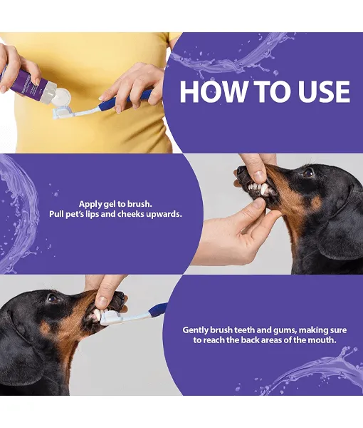 Dental Fresh Enzymatic Gel Triflex Toothbrush Kit for Dogs