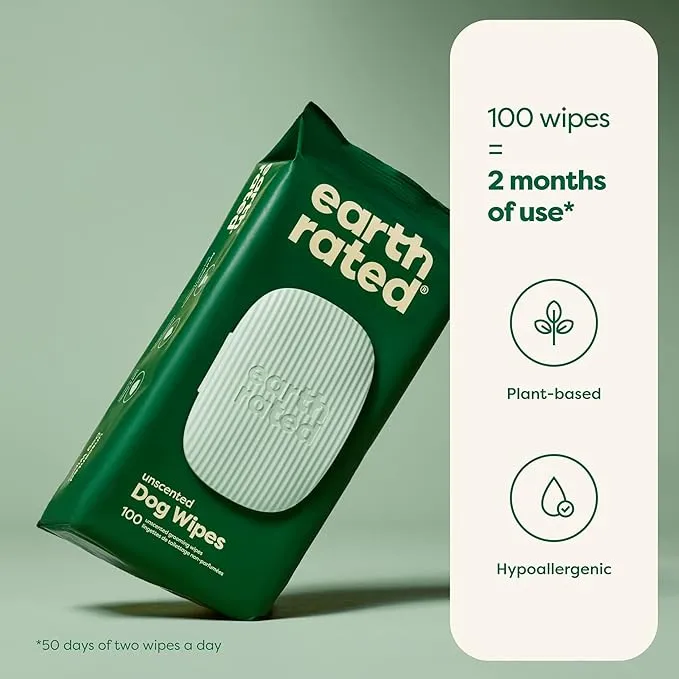 Earth Rated - Compostable Dog Wipes - Unscented