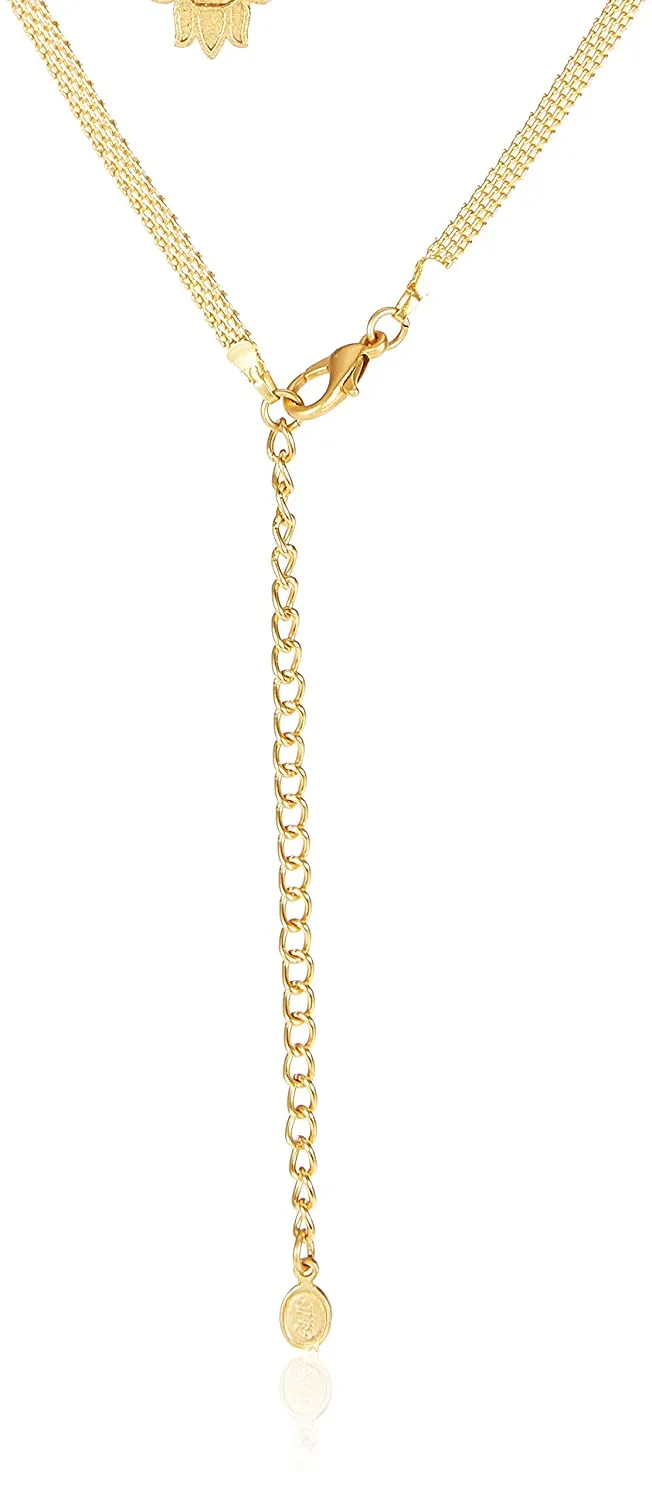 Estele 24 Kt Gold Plated Flower line Necklaces for women