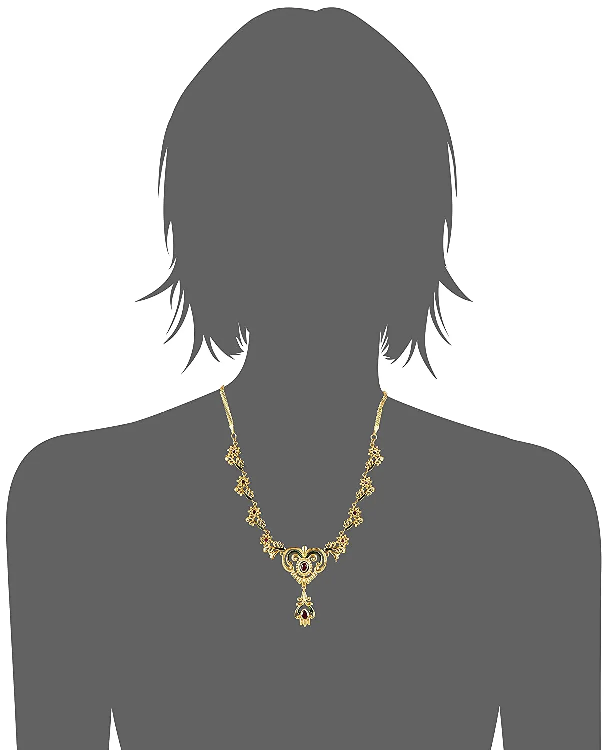 Estele 24 Kt Gold Plated Flower line Necklaces for women