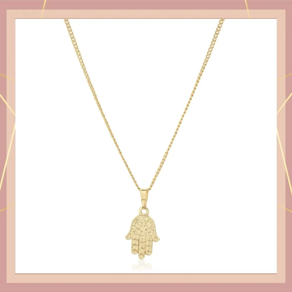 Estele - Hamsa Lucky Charm Pendant with Chain