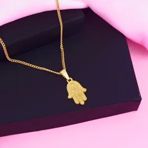 Estele - Hamsa Lucky Charm Pendant with Chain