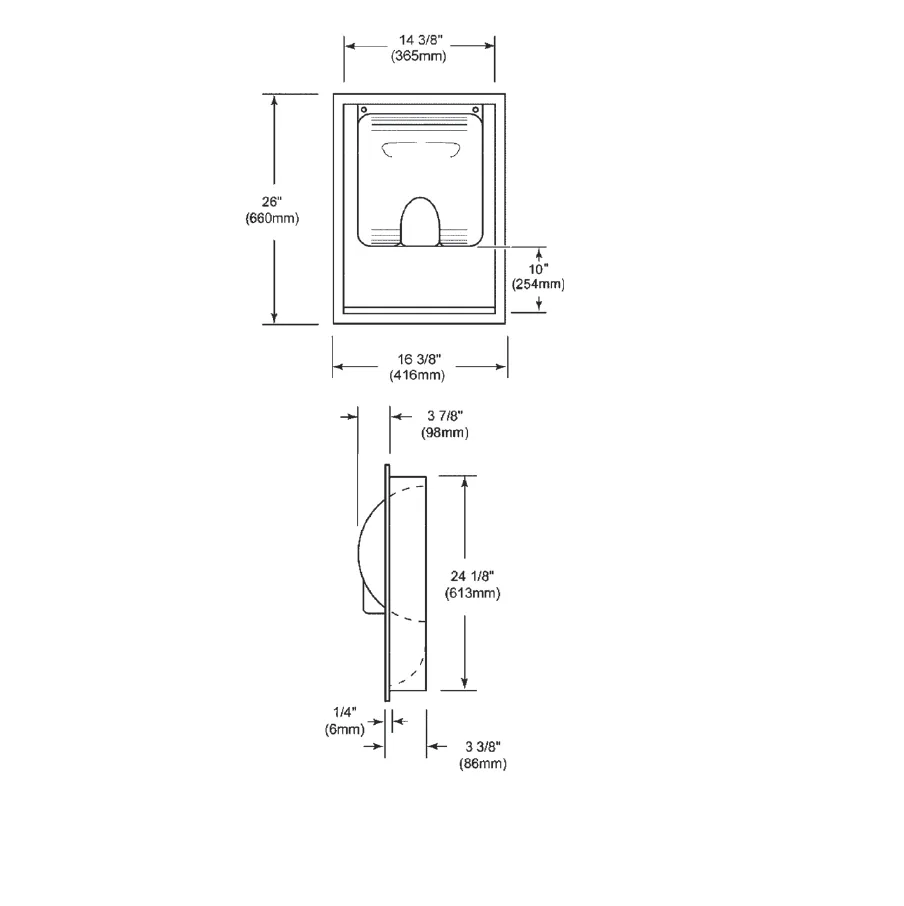 Excel Dryer XLERATOR® 40575 XChanger COMBO KIT - Includes 40502 Recess Kit and 40550 Standard Height XChanger