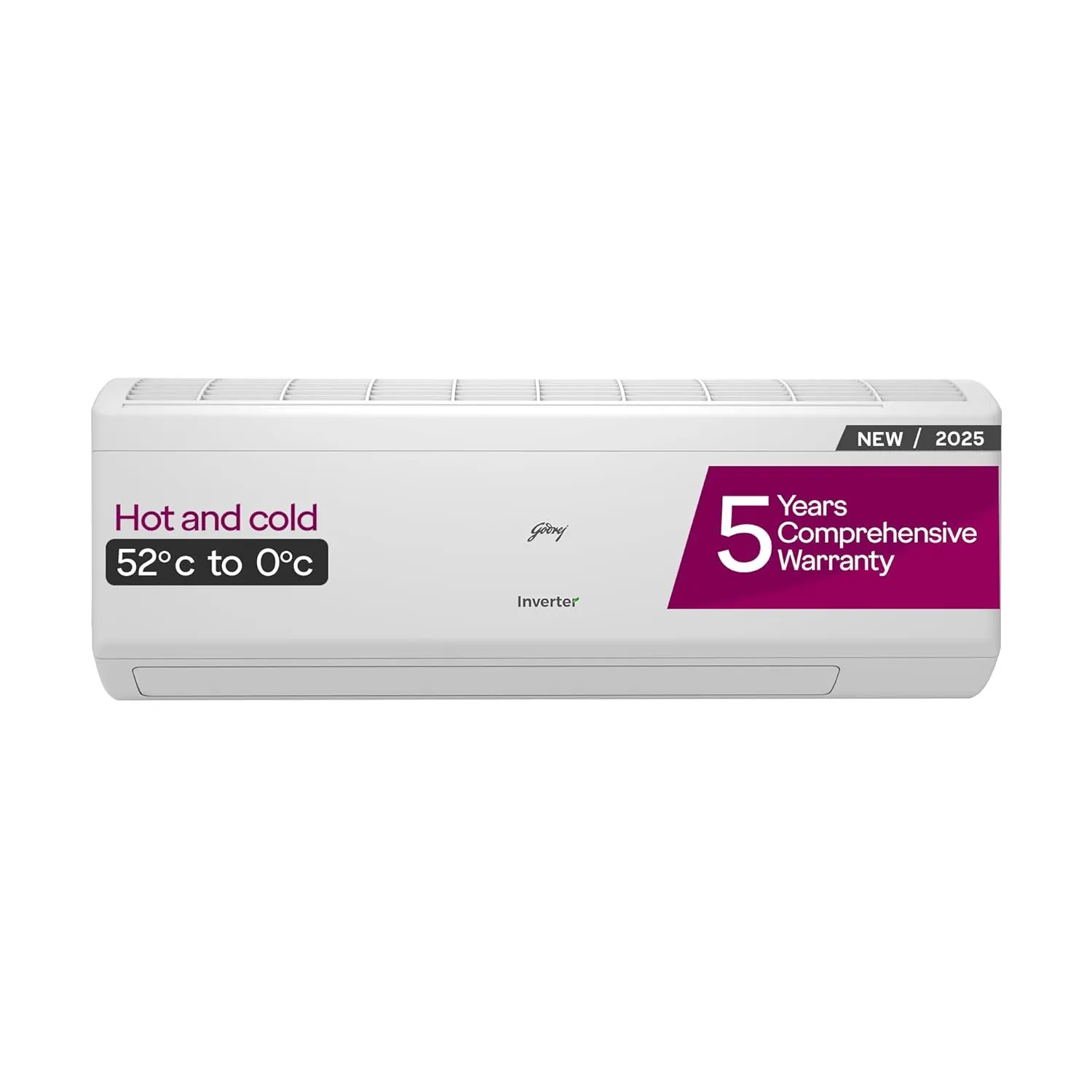 Godrej 1.5 Ton 3 Star Inverter Split AC (SIH 18ITC3 WYC, Hot & Cold, 5-in-1 Convertible, Copper, 2025 Model, 5 Years Comprehensive Warranty, White)