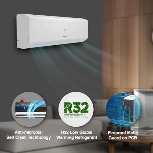 Godrej 1.5 Ton 3 Star Inverter Split AC (SIH 18ITC3 WYC, Hot & Cold, 5-in-1 Convertible, Copper, 2025 Model, 5 Years Comprehensive Warranty, White)