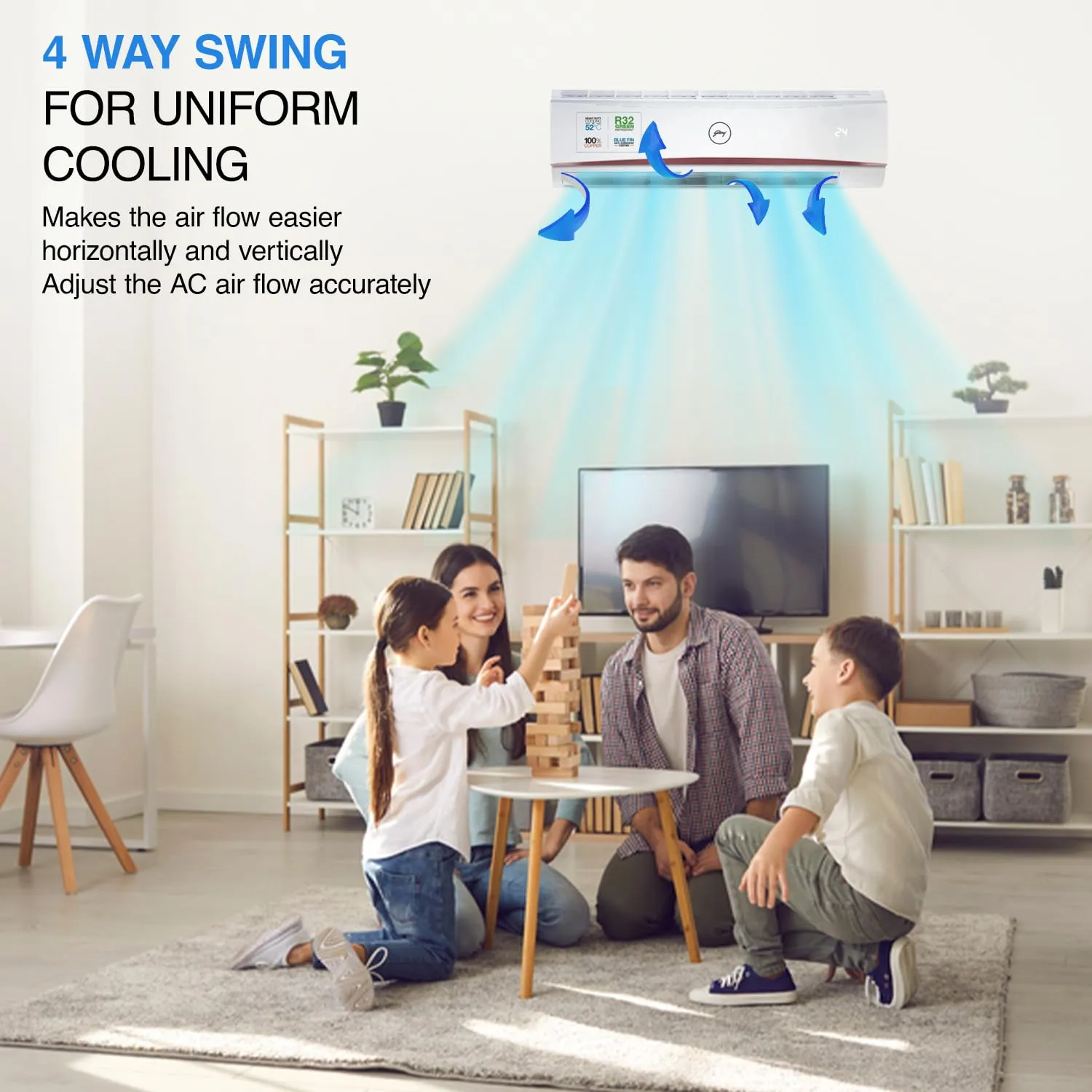 Godrej SFC 18LTC3-WWR 1.5 Ton 3 Star, 4-Way Air Swing, Fixed Speed Split AC (Copper, Anti-Dust Filter,  AC 1.5T  White)