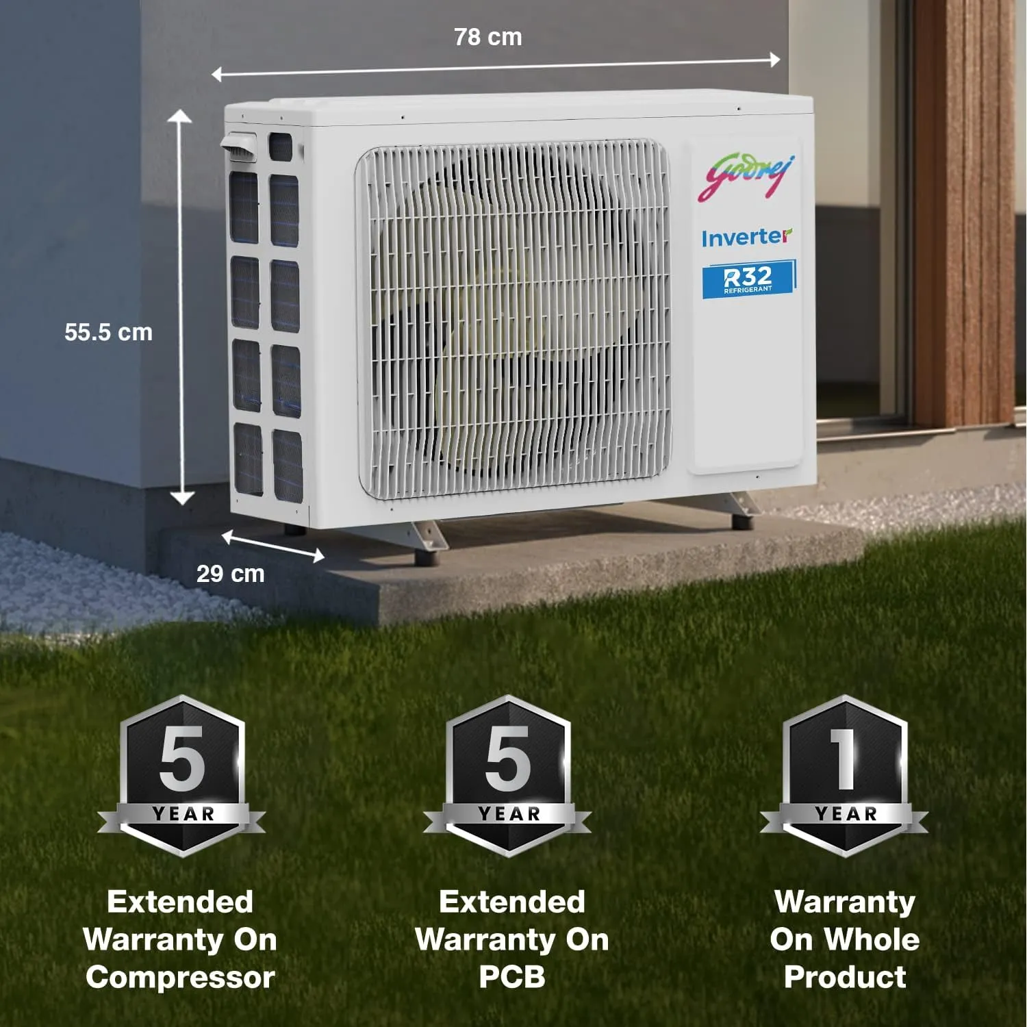 Godrej SFC 18LTC3-WWR 1.5 Ton 3 Star, 4-Way Air Swing, Fixed Speed Split AC (Copper, Anti-Dust Filter,  AC 1.5T  White)