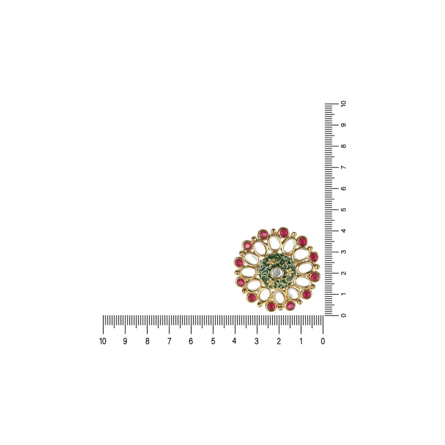 Gold Plated Traditional Kundan Studded Designer Adjustable Finger Ring for Women