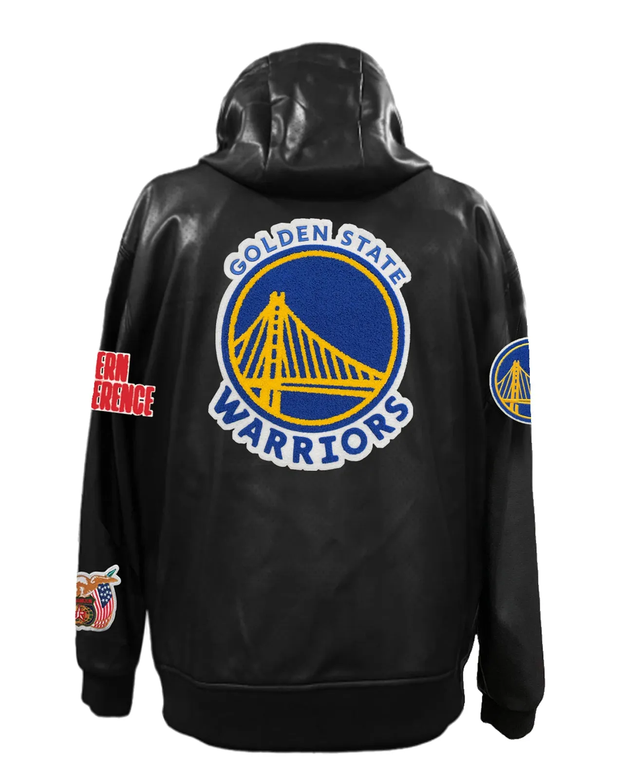 GOLDEN STATE WARRIORS CLIPPERS LIGHTWEIGHT VEGAN ZIP-UP HOODED JACKET