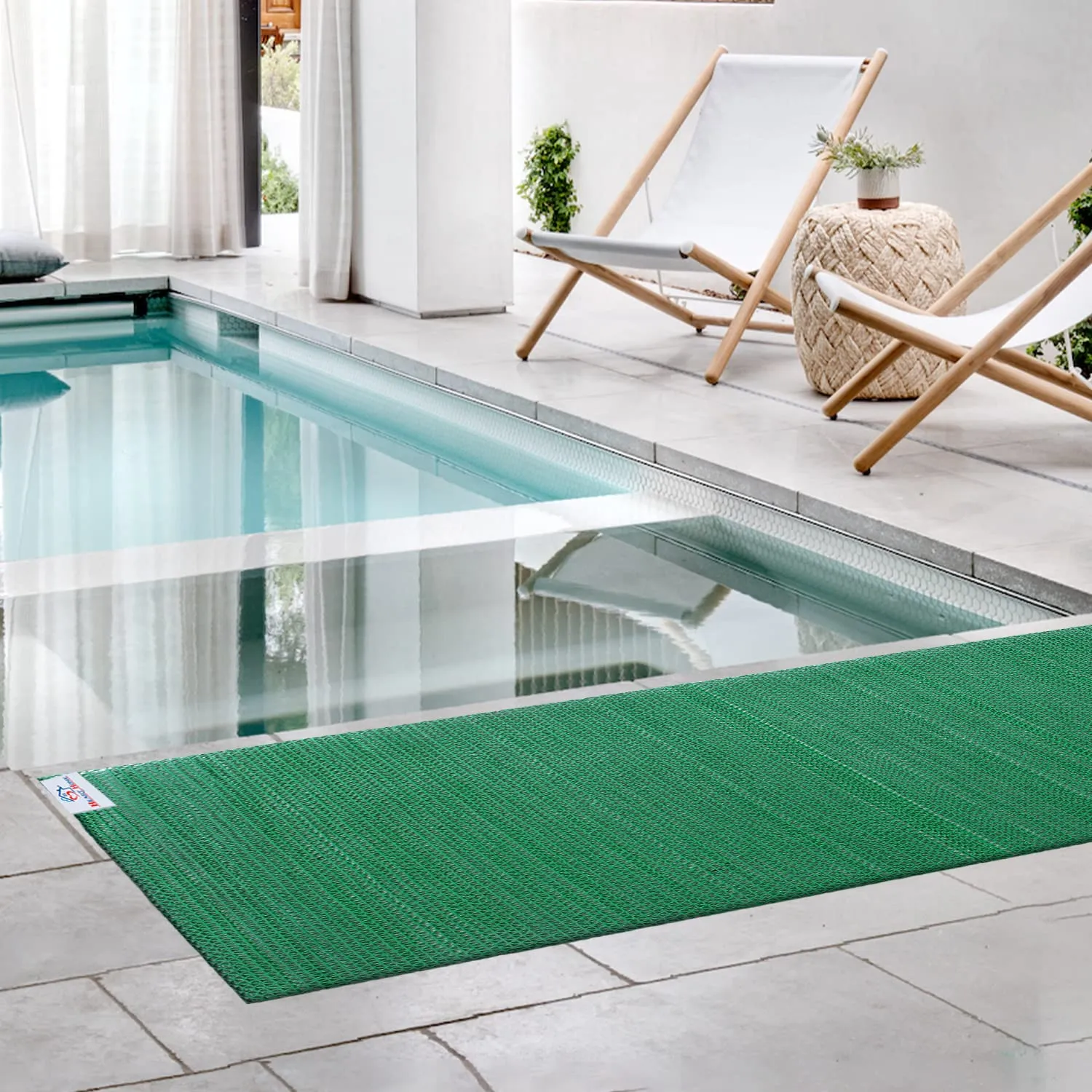 Heart Home Rubber Waterproof Anti-Skid Swimming Pool Mat|Shower Mat|Rainmat for Entrance Area,Bathroom,2 x 6 Feet (Green)