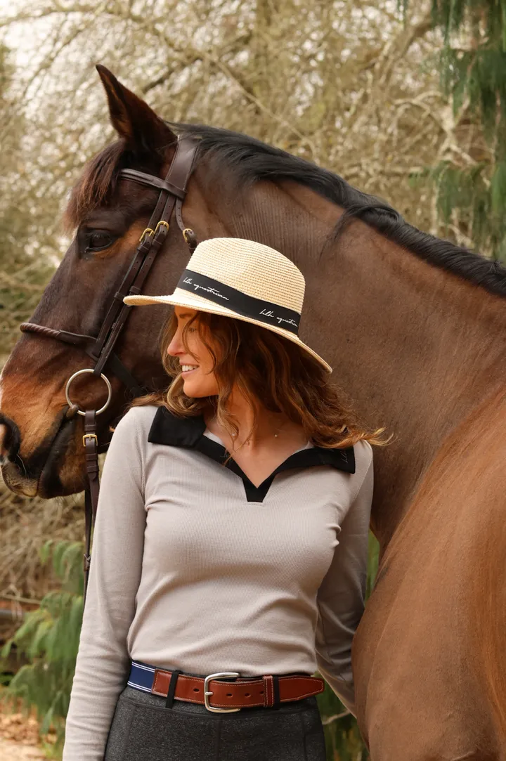 HLH Equestrian Apparel Contrast Organic Long Sleeve Polo