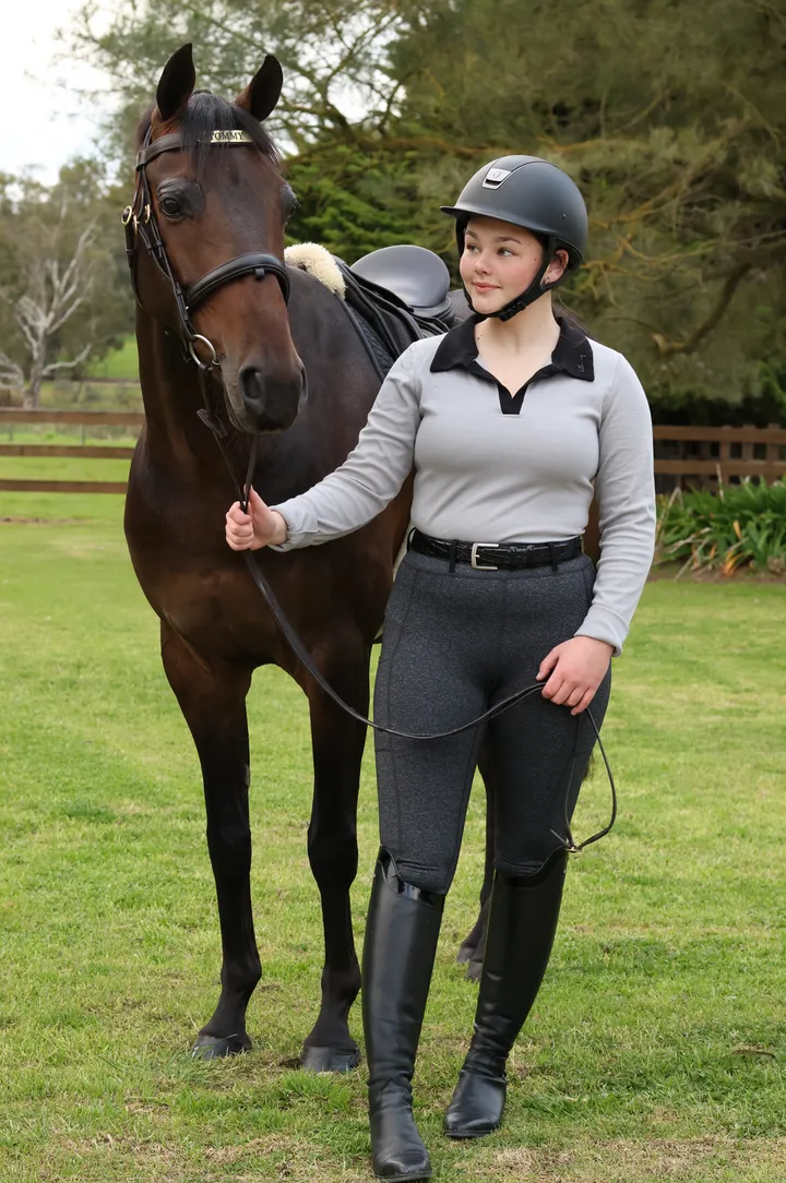HLH Equestrian Apparel Contrast Organic Long Sleeve Polo