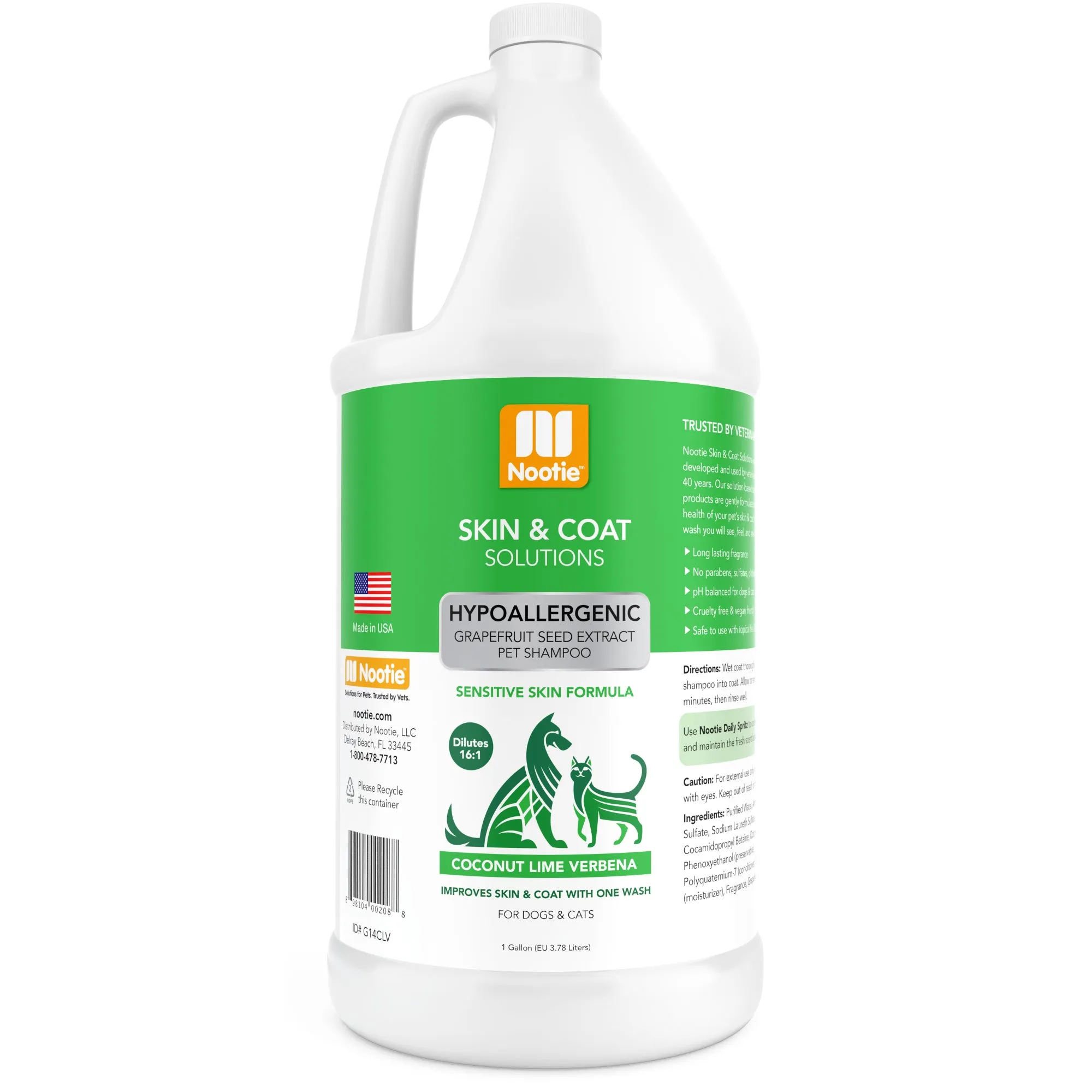 Hypoallergenic Grapefruit Seed Extract Pet Shampoo | Coconut Lime Verbena