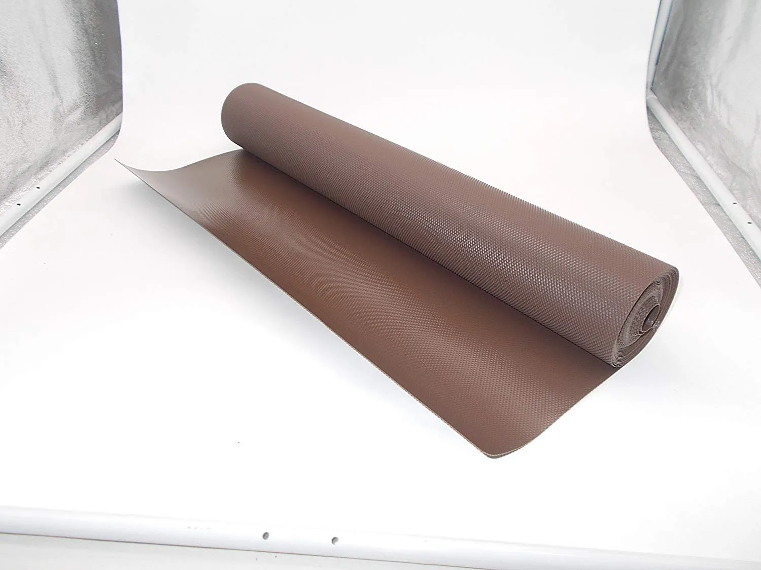 Kuber Industries 3 Pieces Multipurpose Textured Super Strong Anti-Anti Skid Mats and Liners for Drawer, Refrigerator, Cupboard, Shelf, Size 45X125cm (1.25 Meter Roll, Brown)
