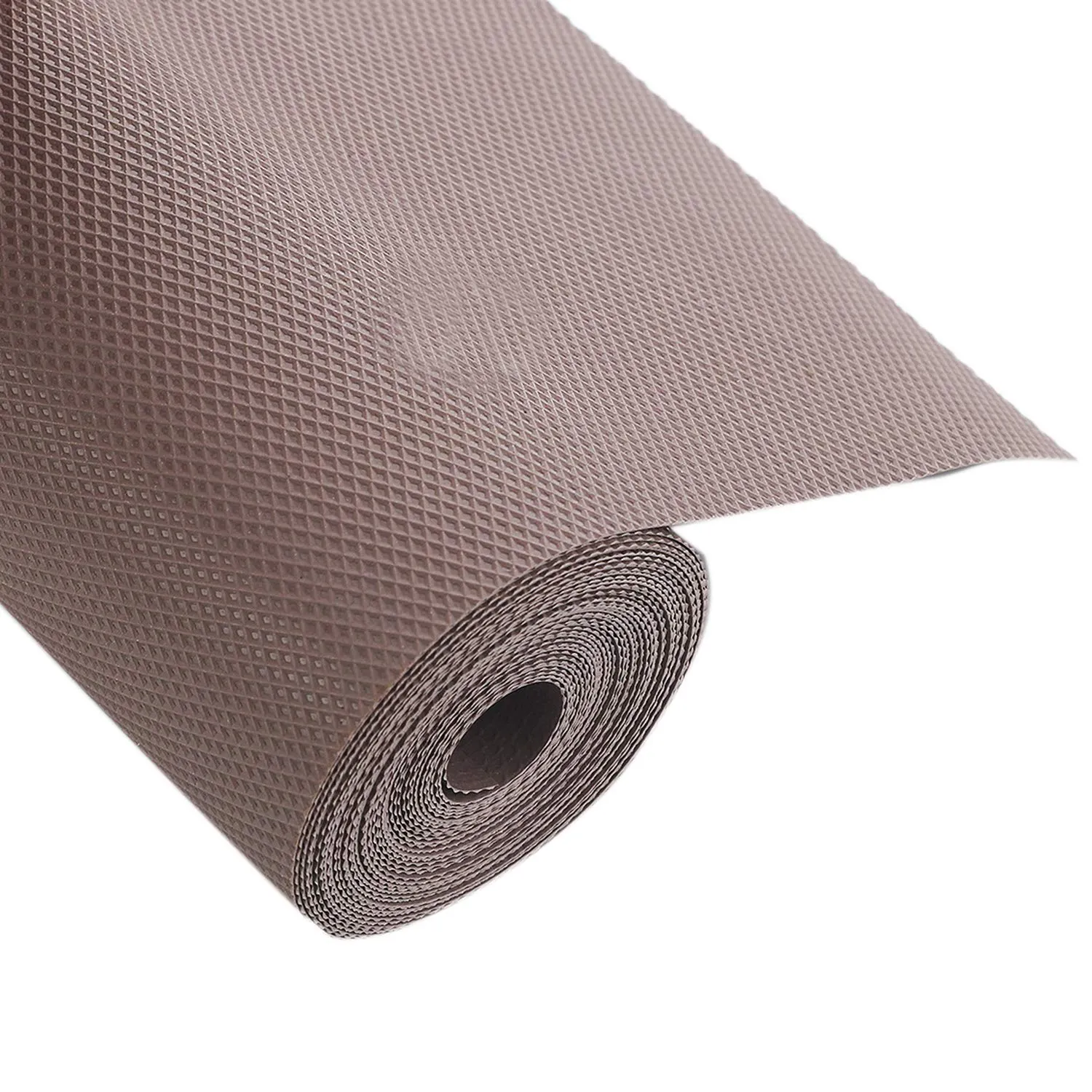 Kuber Industries 3 Pieces Multipurpose Textured Super Strong Anti-Anti Skid Mats and Liners for Drawer, Refrigerator, Cupboard, Shelf, Size 45X125cm (1.25 Meter Roll, Brown)