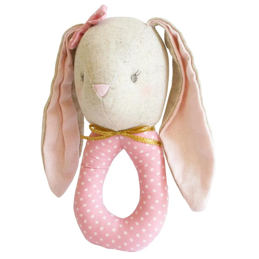 Linen Pearl Grab Rattle