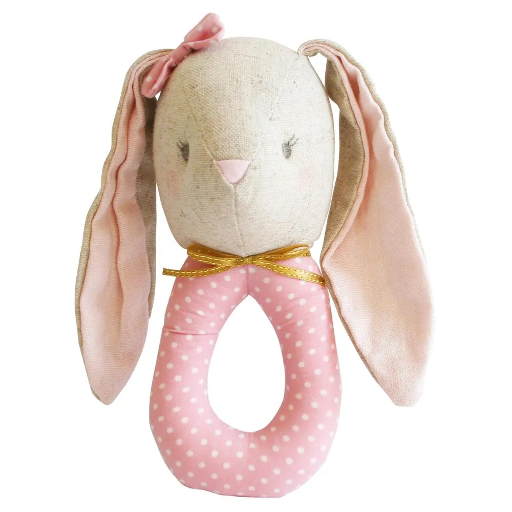 Linen Pearl Grab Rattle