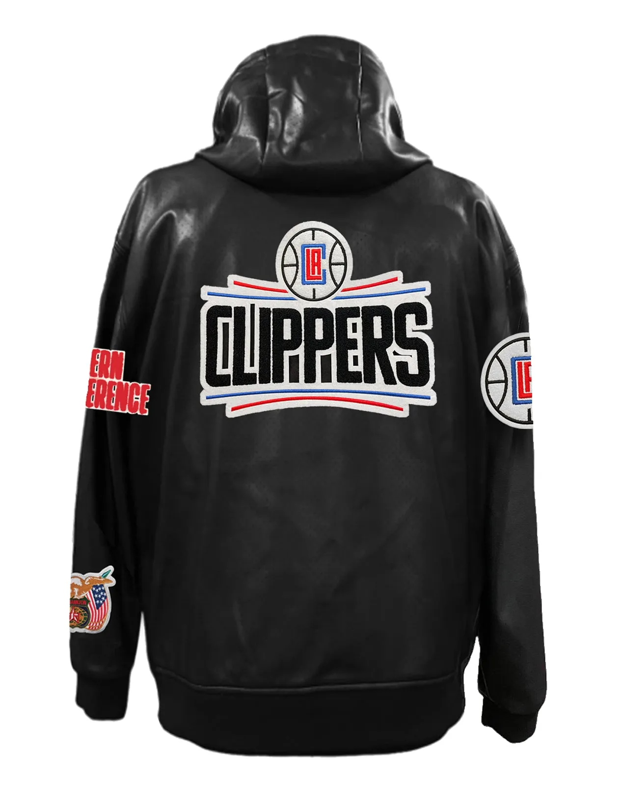 LOS ANGELES CLIPPERS LIGHTWEIGHT VEGAN ZIP-UP HOODED JACKET
