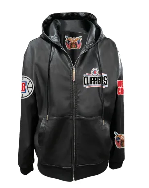 LOS ANGELES CLIPPERS LIGHTWEIGHT VEGAN ZIP-UP HOODED JACKET