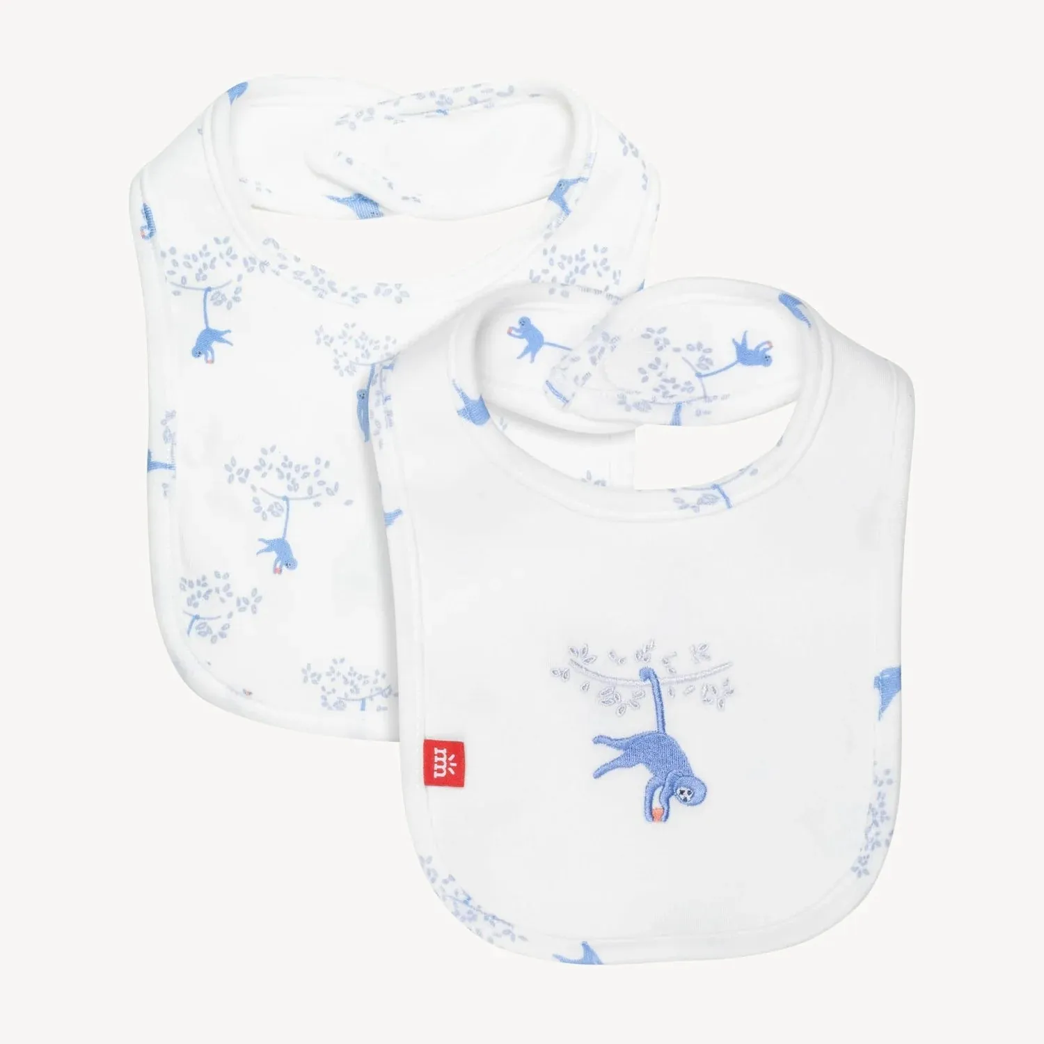 Love Our Friend-Chimp Organic Cotton Magnetic Stay Dry Infant Reversible Bib